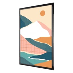 Black Rounded Profile Picture Frame for Wall 20x28 Inches Photo Frame with Mat for Poster Art Display