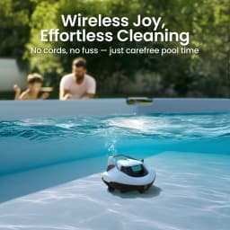 Seagull SE 2025 AIPER Cordless Pool Robot Cleaner with 1200GPH Strong Suction, 90 Mins Runtime, LED Indicator,Pool Vacuum for Above-Ground Pool up to 40 Feet, Refurbished,White