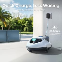 Seagull SE 2025 AIPER Cordless Pool Robot Cleaner with 1200GPH Strong Suction, 90 Mins Runtime, LED Indicator,Pool Vacuum for Above-Ground Pool up to 40 Feet, Refurbished,White