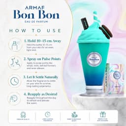 ARMAF Odyssey Bon Bon Eau de Parfum 3.4 fl oz / 100ml for Women, Long Lasting Sweet Gourmand Fruity Fragrance Spray, Daily Wear Date Night Party Gift Perfume