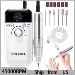 45000RPM Nail Drill Machine Portable Nail Polisher Low Voice Electric Professional Nail Lathe with HD LCD Display