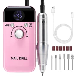 45000RPM Nail Drill Machine Portable Nail Polisher Low Voice Electric Professional Nail Lathe with HD LCD Display