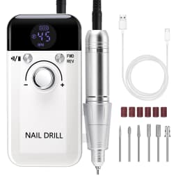 45000RPM Nail Drill Machine Portable Nail Polisher Low Voice Electric Professional Nail Lathe with HD LCD Display
