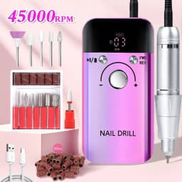 45000RPM Nail Drill Machine Portable Nail Polisher Low Voice Electric Professional Nail Lathe with HD LCD Display
