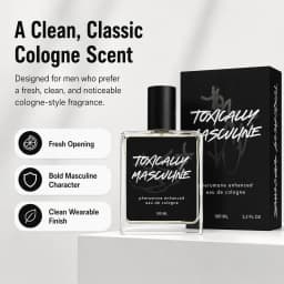 Toxically Masculine Cologne Infused Eau de Cologne for Men, 100 ml / 3.4 Fl Oz Spray, Classic Cologne Scent Masculine Fragrance, Long Lasting Men’s Cologne for Daily Wear, Night Out & Gifts for Him