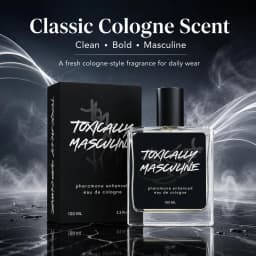 Toxically Masculine Cologne Infused Eau de Cologne for Men, 100 ml / 3.4 Fl Oz Spray, Classic Cologne Scent Masculine Fragrance, Long Lasting Men’s Cologne for Daily Wear, Night Out & Gifts for Him