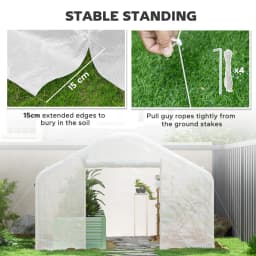 13' x 10' Hoop House with Large Windows Tunnel Greenhouse, White