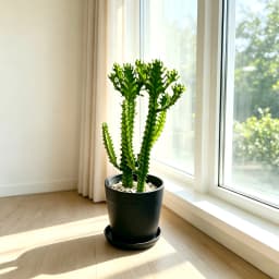 Euphorbia Trigona Succulent Plant - Unique Shape, LushFoliage - Indoor Home Decoration Accent for ModernDesert-Style Homes, Ideal Gift for Plant Beginners