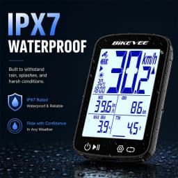 BIKEVEE Newest 2.4-inch LCD Smart Digital Screen Multifunctional USB Rechargeable Wireless GPS Bike Computer 5.3 Bluetooth Outdoor Riding Bicycle Speedometer Odometer Stopwatch Tracker with Auto Backlight Cyclocomputer Bike Accessories Connect BIKEVEE APP