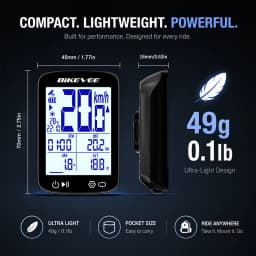 BIKEVEE Newest 2.4-inch LCD Smart Digital Screen Multifunctional USB Rechargeable Wireless GPS Bike Computer 5.3 Bluetooth Outdoor Riding Bicycle Speedometer Odometer Stopwatch Tracker with Auto Backlight Cyclocomputer Bike Accessories Connect BIKEVEE APP