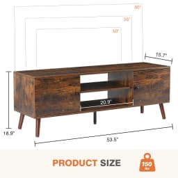 MCQ Living Room Wooden For 50 Up To 60 Inch TV Stand Adjustable Shelf 2 Storage Entertainment Center For Home Media Console