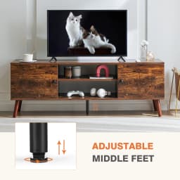 MCQ Living Room Wooden For 50 Up To 60 Inch TV Stand Adjustable Shelf 2 Storage Entertainment Center For Home Media Console
