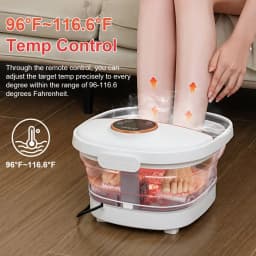 Collapsible Foot Spa Massager Electric Foldable Foot Soaker Tub with Remote Control 24 Heating Levels 6 Massage Rollers Surfing