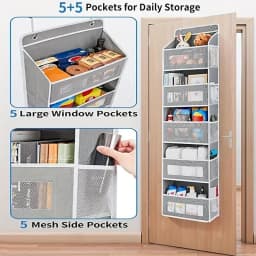 5-Tier Behind Door Hanging Shoe Organizer Multilayer Dustproof Large Capacity Bedroom Storage Bag