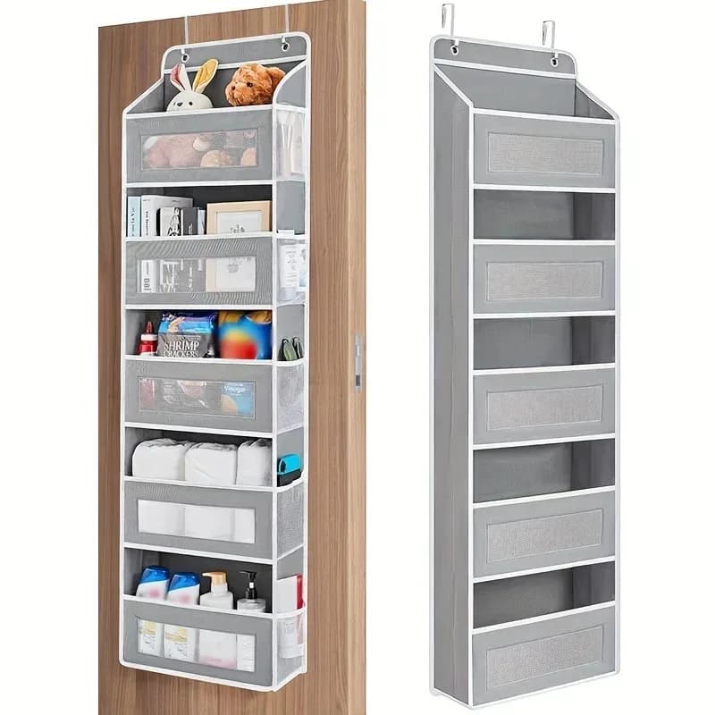 5-Tier Behind Door Hanging Shoe Organizer Multilayer Dustproof Large Capacity Bedroom Storage Bag