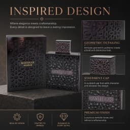 Luxury Black Hollow Metal Rayhaan Obsidian Mens Cologne Long Lasting Arabic Oriental Woody Scent Men Perfume Eau De Toilette Gift Box For Men Holiday Birthday Present