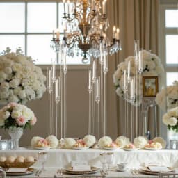 2pcs 5 Arm Floor Candelabra Acrylic Floor Candle Holder for Wedding Centerpiece Birthday Party Home Decor Fit 0.8 LED Candles