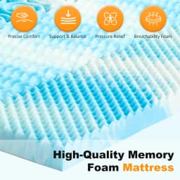 MCQ Memory Foam Mattress Topper 3 Inch Thick Gel Infused Cooling Toppers Pad for Full Size Bed Sleeper Sofa CertiPUR US Certifie