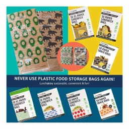 Recyclable & Sealable Paper Sandwich Bags - Shark - 50ct