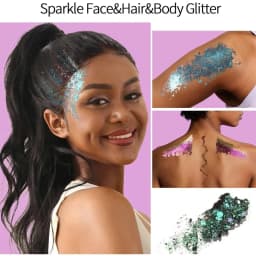 Waterproof Face Glitter Gel for Women Girls 40 Colors No Glue Needed Face Body Makeup for Halloween Rave Carnival Party Cosplay Sparkle Glitter