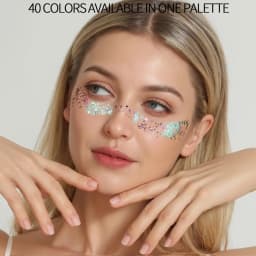 Waterproof Face Glitter Gel for Women Girls 40 Colors No Glue Needed Face Body Makeup for Halloween Rave Carnival Party Cosplay Sparkle Glitter