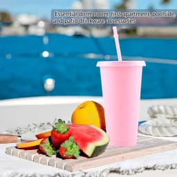 10/15/20/30 Pack Reusable Large Plastic Cups With Straw Lids, 24oz Portable Straw Cups, Large Capacity Beverage Cups Suitable Gatherings, Families, Schools, Offices, Camping, Outdoor Use,, Halloween, Valentine's Day, Thanksgiving, Graduation Season, Birth