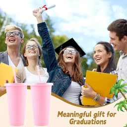 10/15/20/30 Pack Reusable Large Plastic Cups With Straw Lids, 24oz Portable Straw Cups, Large Capacity Beverage Cups Suitable Gatherings, Families, Schools, Offices, Camping, Outdoor Use,, Halloween, Valentine's Day, Thanksgiving, Graduation Season, Birth