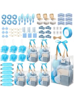 Baby Shower Prizes Modern Sleek 74 Pcs Blue Game Winners Gifts Clear Tote Bags Spa Headbands Puffs Mirrors Jewelry Boxes For Bridal Shower Bachelorette Party Wedding Favors Party Supplies Housewarming Gift Mother's Day Gift