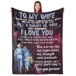 [SummerVibes] CLASSIC Wife Blanket Gifts for Wife on Mothers Day To My Wife Soft Throw Blanket Christmas Birthday Present for Wife From Husband Romantic Gifts for Her,All-Season Universal Blanket