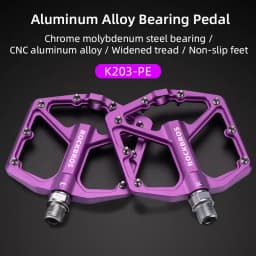ROCKBROS Bike Pedals Aluminum Alloy Anti-slip One-Piece Ultralight Sealed Bearing Cycling Pedals Waterproof Bicycle Accessories