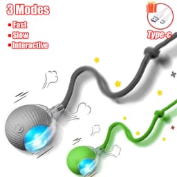New Cat Interactive Ball Toy Automatic Rolling Ball Faux Tail Rechargeable Smart Pet Electric Toy Dog Cat Training Imitate Mouse