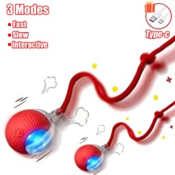 New Cat Interactive Ball Toy Automatic Rolling Ball Faux Tail Rechargeable Smart Pet Electric Toy Dog Cat Training Imitate Mouse