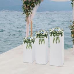 3PCS Flower Display Rack, Square Metal Pedestal Stands for Parties, Dessert Table Cube Display Pillars for Birthday Wedding