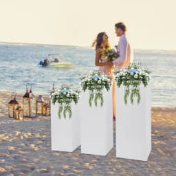 3PCS Flower Display Rack, Square Metal Pedestal Stands for Parties, Dessert Table Cube Display Pillars for Birthday Wedding