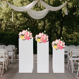 3PCS Flower Display Rack, Square Metal Pedestal Stands for Parties, Dessert Table Cube Display Pillars for Birthday Wedding