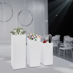 3PCS Flower Display Rack, Square Metal Pedestal Stands for Parties, Dessert Table Cube Display Pillars for Birthday Wedding