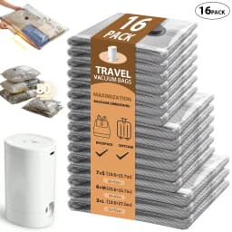 12 Pcs Travel Vacuum Seal Bags Modern Sleek Checkered Pattern Space Saving Storage Bags With Electric Rechargeable Air Pump Reusable Vacuum Storage Bags For Clothes Blankets Pillows Luggage Travel Essential