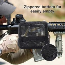 Heat Resistant Brass Catcher for Thickened Nylon Cartridge Casing Shell Catcher Net with Quick Release Zipper,  Picatinny Rail Mounts - Holds 100+ Casings