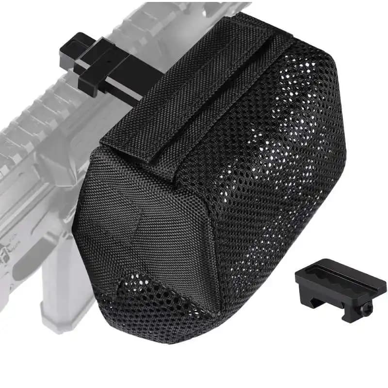 Heat Resistant Brass Catcher for Thickened Nylon Cartridge Casing Shell Catcher Net with Quick Release Zipper,  Picatinny Rail Mounts - Holds 100+ Casings