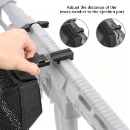 Heat Resistant Brass Catcher for Thickened Nylon Cartridge Casing Shell Catcher Net with Quick Release Zipper,  Picatinny Rail Mounts - Holds 100+ Casings