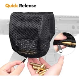 Heat Resistant Brass Catcher for Thickened Nylon Cartridge Casing Shell Catcher Net with Quick Release Zipper,  Picatinny Rail Mounts - Holds 100+ Casings
