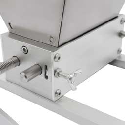 Manual Grain Mill Grinder Silver Stainless Steel 4L Hopper Adjustable Roller Gap Complete Fittings for Barley Wheat Home Beer Brewing