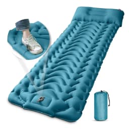 Camping Sleeping Pad, Ultralight Camping Mat with Pillow Built-in Foot Pump