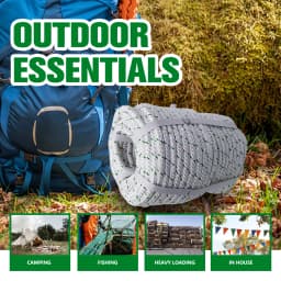 3/8 in X 100 ft. White-Green High-Strength Polyester Braided Rope with 2124 lbs. Maximum Pull, Tree Work Rope for Sailboat Camping and Horticultural Farm operations