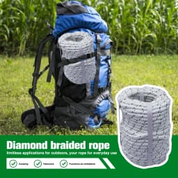3/8 in X 100 ft. White-Green High-Strength Polyester Braided Rope with 2124 lbs. Maximum Pull, Tree Work Rope for Sailboat Camping and Horticultural Farm operations