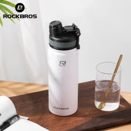 ROCKBROS Thermos Water Bottle 500ml 1000ml Thermal Cup Non Slip 304 Stainless Steel Cold And Hot Thermo Cup Cycling Hiking Equipment