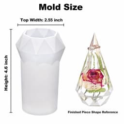 Diamond Cone Ring Base Resin Silicone Moulds, Multi Faceted Pyramid Silicone Moulds for Epoxy Resin Casting, Suitable for Ring Bases, Wedding Decorations, Engagement Gifts, Decorative Home Accessories and DIY Resin Crafts