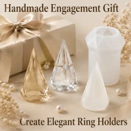 Diamond Cone Ring Base Resin Silicone Moulds, Multi Faceted Pyramid Silicone Moulds for Epoxy Resin Casting, Suitable for Ring Bases, Wedding Decorations, Engagement Gifts, Decorative Home Accessories and DIY Resin Crafts