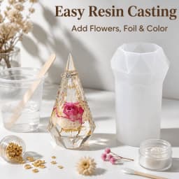 Diamond Cone Ring Base Resin Silicone Moulds, Multi Faceted Pyramid Silicone Moulds for Epoxy Resin Casting, Suitable for Ring Bases, Wedding Decorations, Engagement Gifts, Decorative Home Accessories and DIY Resin Crafts