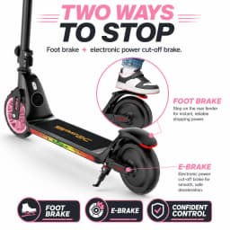 C10 Kids Electric Scooter with LED Display, 250W Motor 10 MPH Max Speed 6 Miles Range, 3 Adjustable Heights, 6.5" Solid Tires Foldable Electric Scooter for Boys Girls Ages 6-12